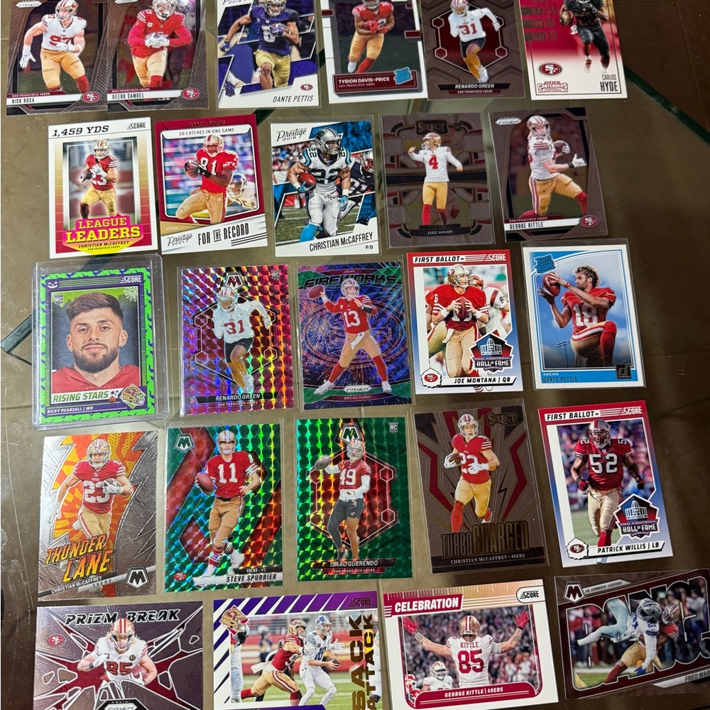 25 card lot San Francisco 49ers Brock Purdy green wave Fireworks